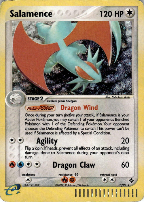 2003 POKEMON SALAMENCE 10/97 HOLO RARE DRAGON LIGHTLY PLAYED