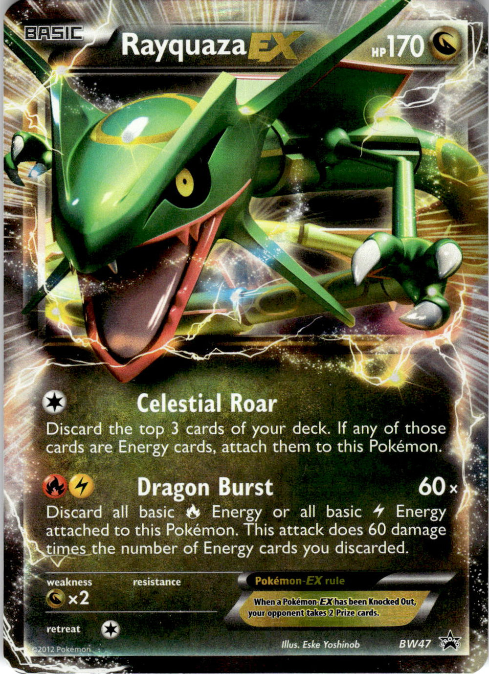 2011 POKEMON RAYQUAZA EX -BW47 BW47 HOLO PROMO BLACK AND WHITE PROMO NEAR MINT