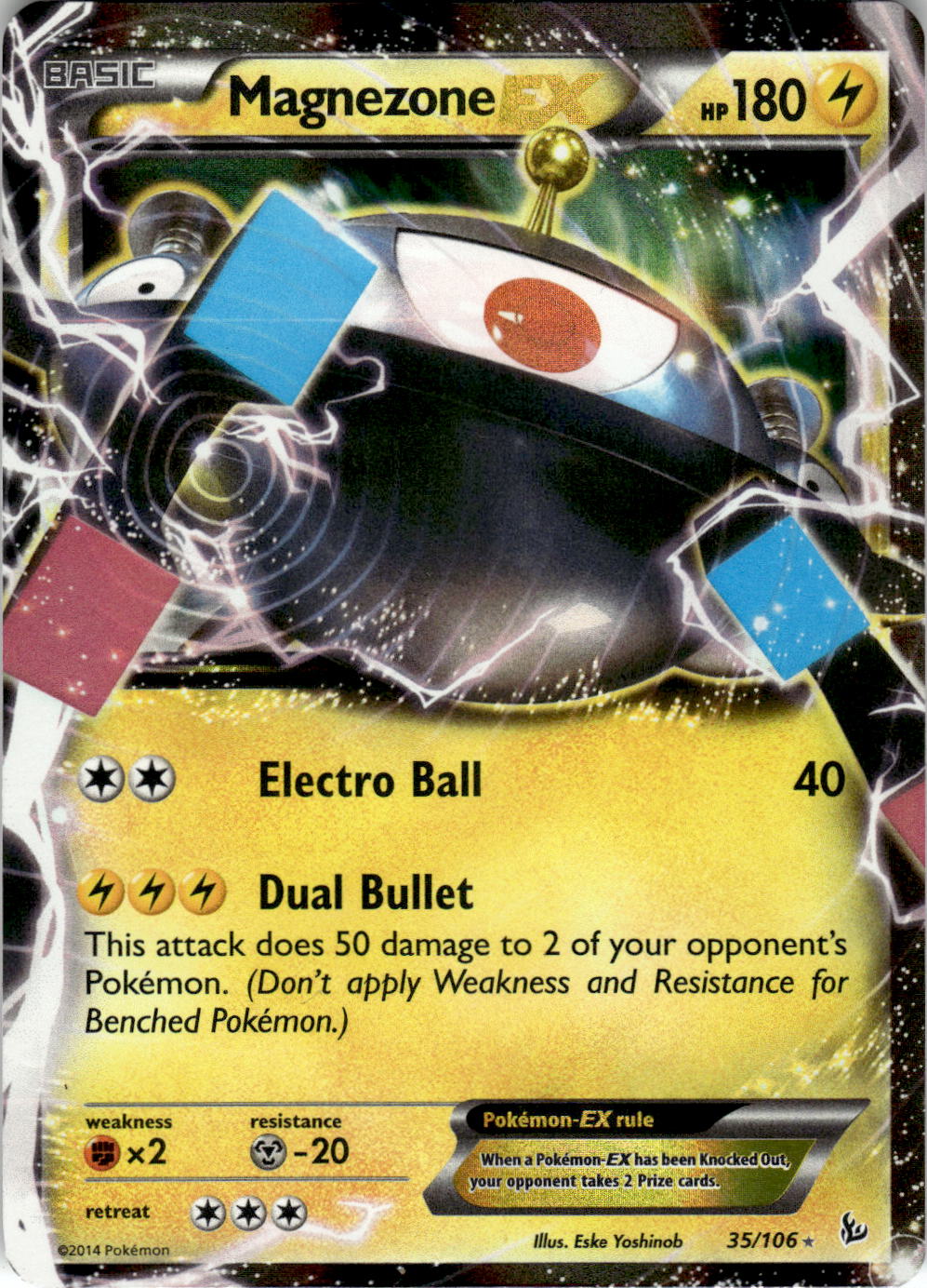 2014 POKEMON MAGNEZONE EX 35/106 HOLO EX RARE FLASHFIRE NEAR MINT