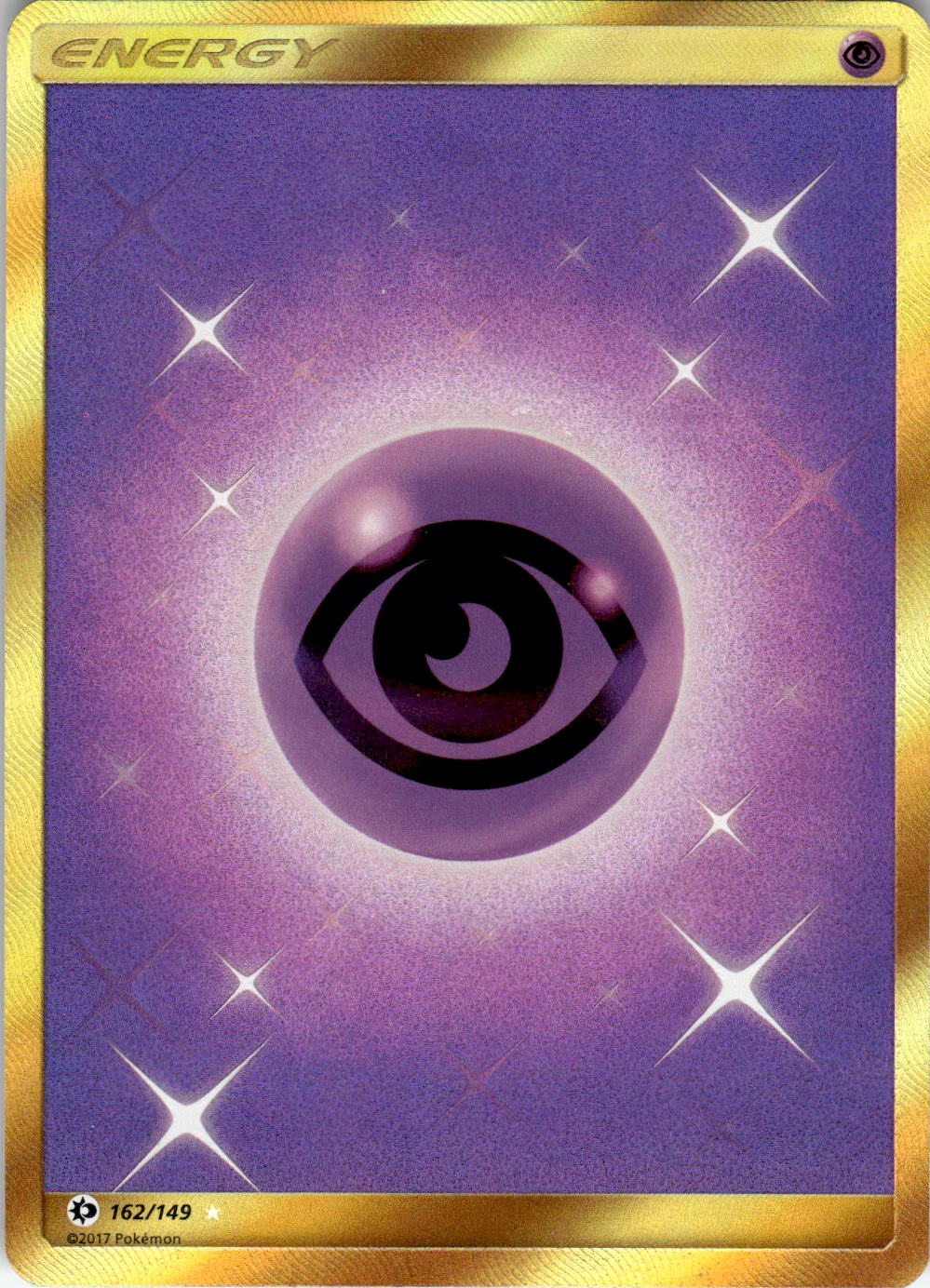 2017 POKEMON PSYCHIC ENERGY (SECRET) 162/149 HOLO SECRET RARE SM BASE SET NM