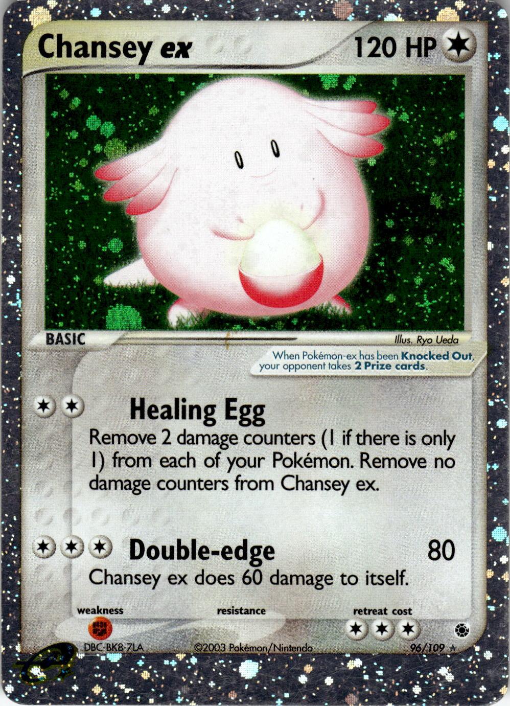 2003 POKEMON CHANSEY EX 96/109 HOLO EX RARE RUBY & SAPPHIRE NEAR MINT
