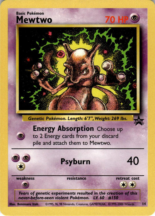 1999 POKEMON MEWTWO 14 PROMO WIZARDS BLACK STAR PROMOS NEAR MINT