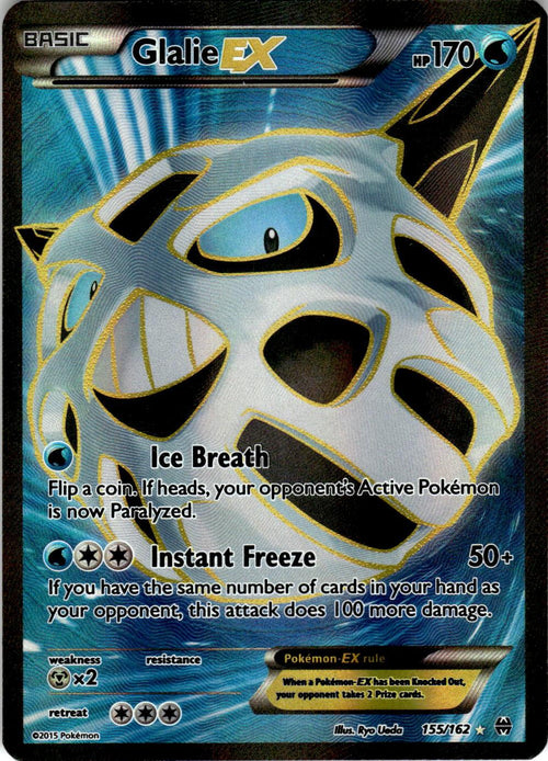 2015 POKEMON GLALIE EX 155/162 ULTRA RARE BREAKTHROUGH HOLO NEAR MINT