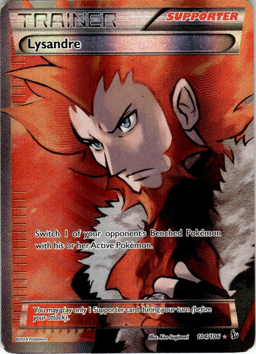 2014 POKEMON LYSANDRE 104/106 ULTRA RARE FLASHFIRE HOLO LIGHTLY PLAYED