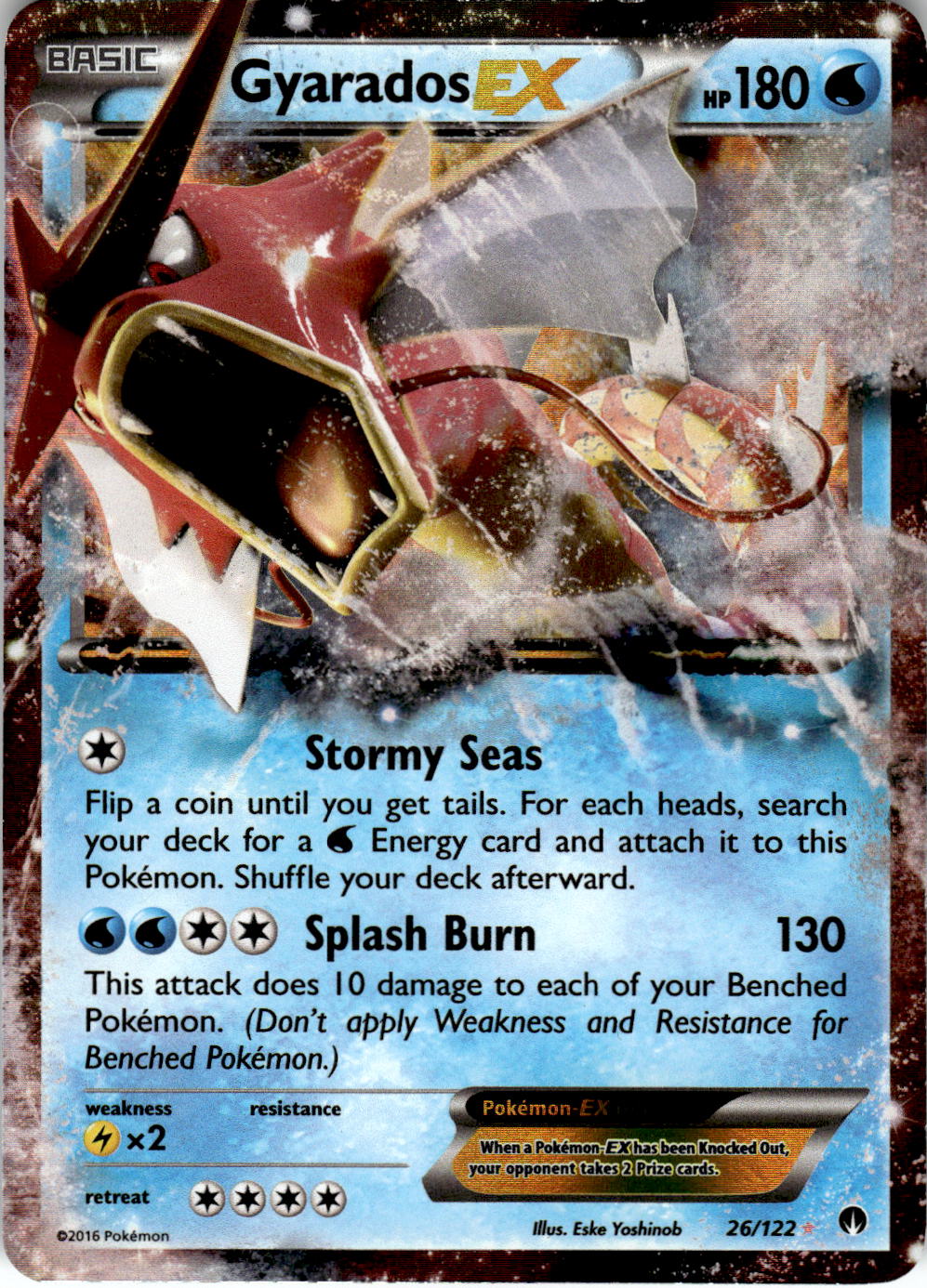 2016 POKEMON GYARADOS EX 26/122 HOLO EX RARE BREAKPOINT NEAR MINT