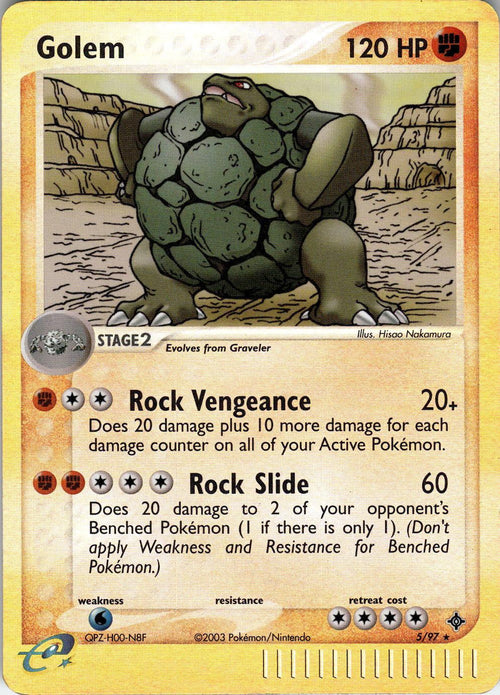 2003 POKEMON GOLEM 5/97 RARE DRAGON REVERSE HOLO NEAR MINT
