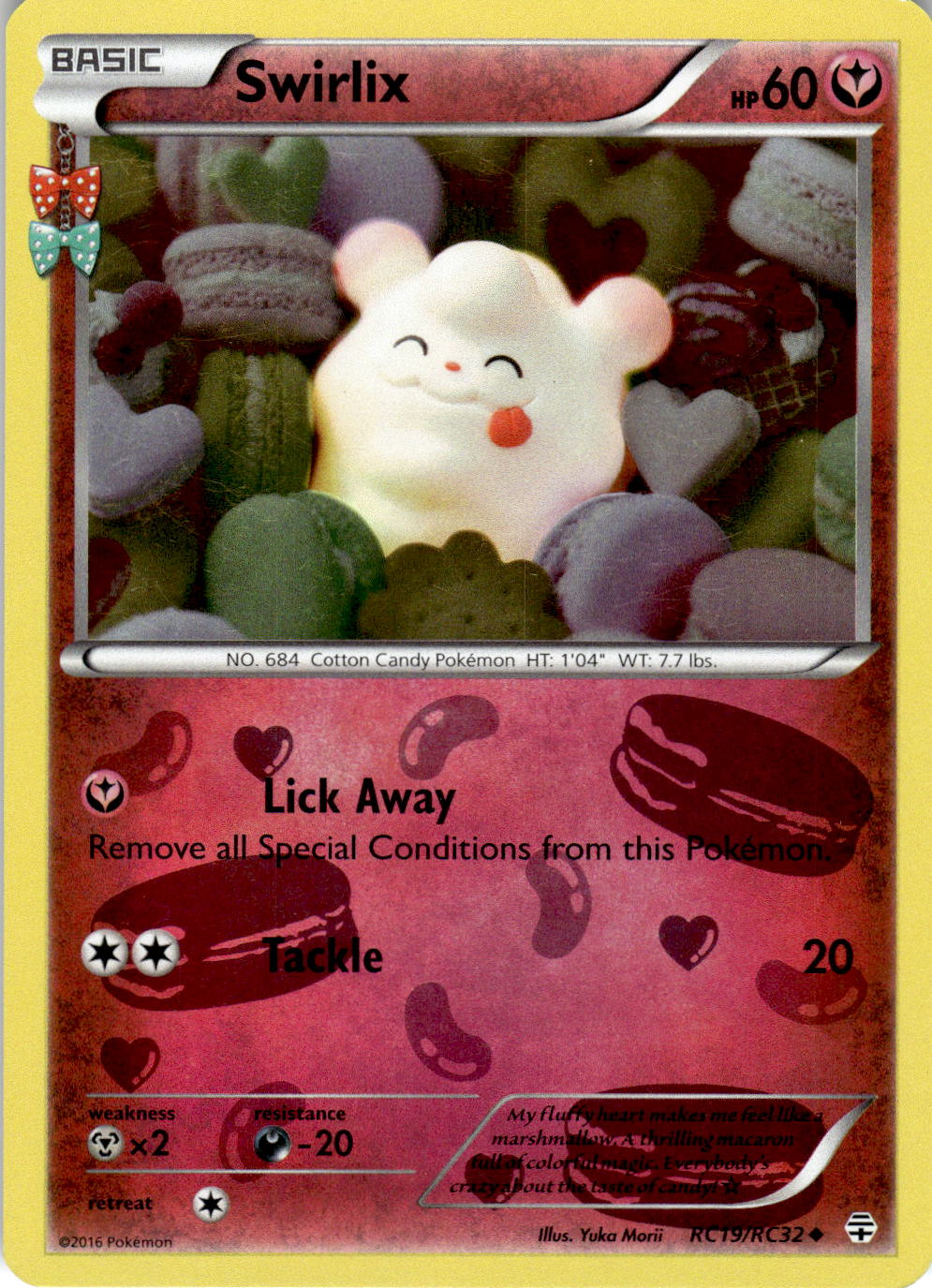 2016 POKEMON SWIRLIX RC19/RC32 UNCOMMON GENERATIONS REVERSE HOLO NEAR MINT
