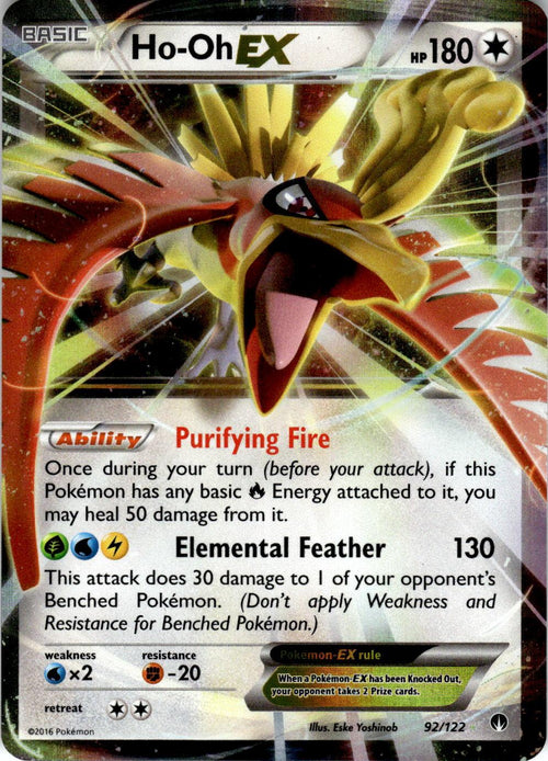 2016 POKEMON HO-OH EX 92/122 HOLO EX RARE BREAKPOINT NEAR MINT