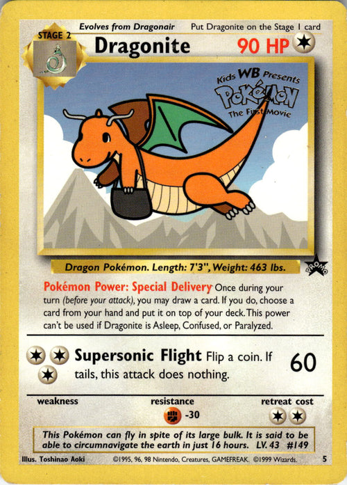 1999 POKEMON DRAGONITE 5 PROMO WIZARDS BLACK STAR PROMOS NEAR MINT