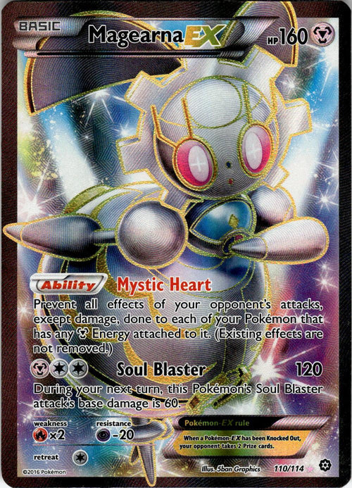 2016 POKEMON MAGEARNA EX 110/114 ULTRA RARE STEAM SIEGE HOLO NEAR MINT