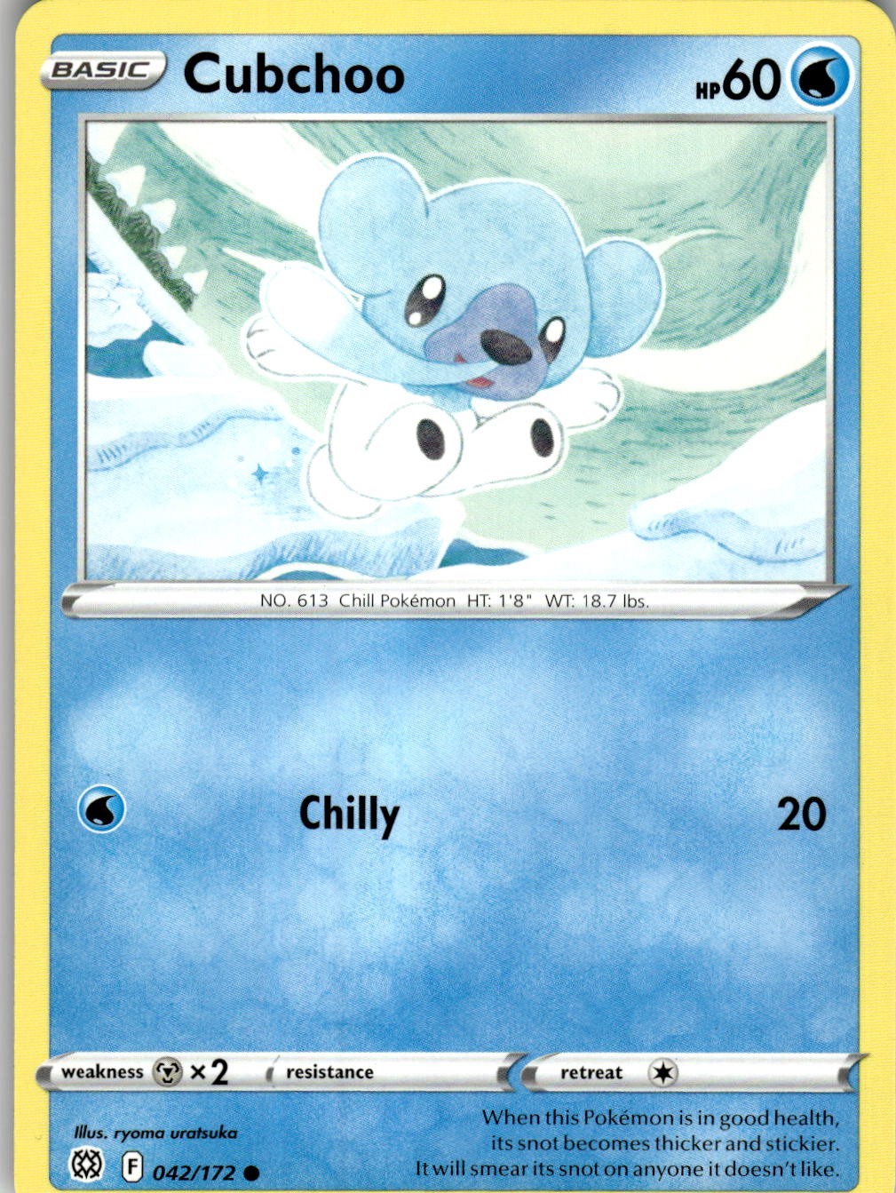 Cubchoo 042/172 Common Brilliant Stars Pokemon Near Mint