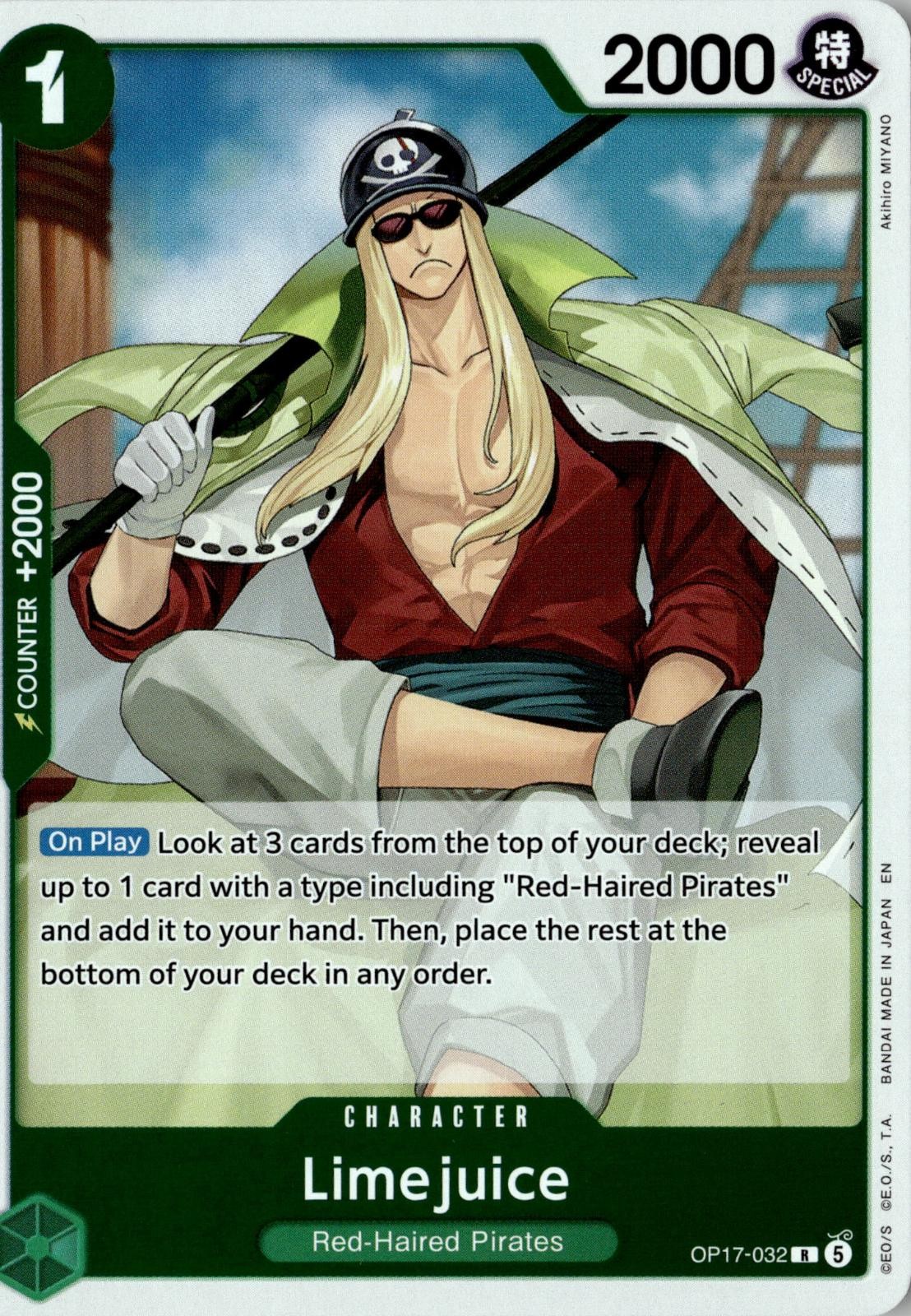 2026 ONE PIECE LIMEJUICE OP17-032 RARE THE WORLD'S STRONGEST WARRIORS FOIL NM
