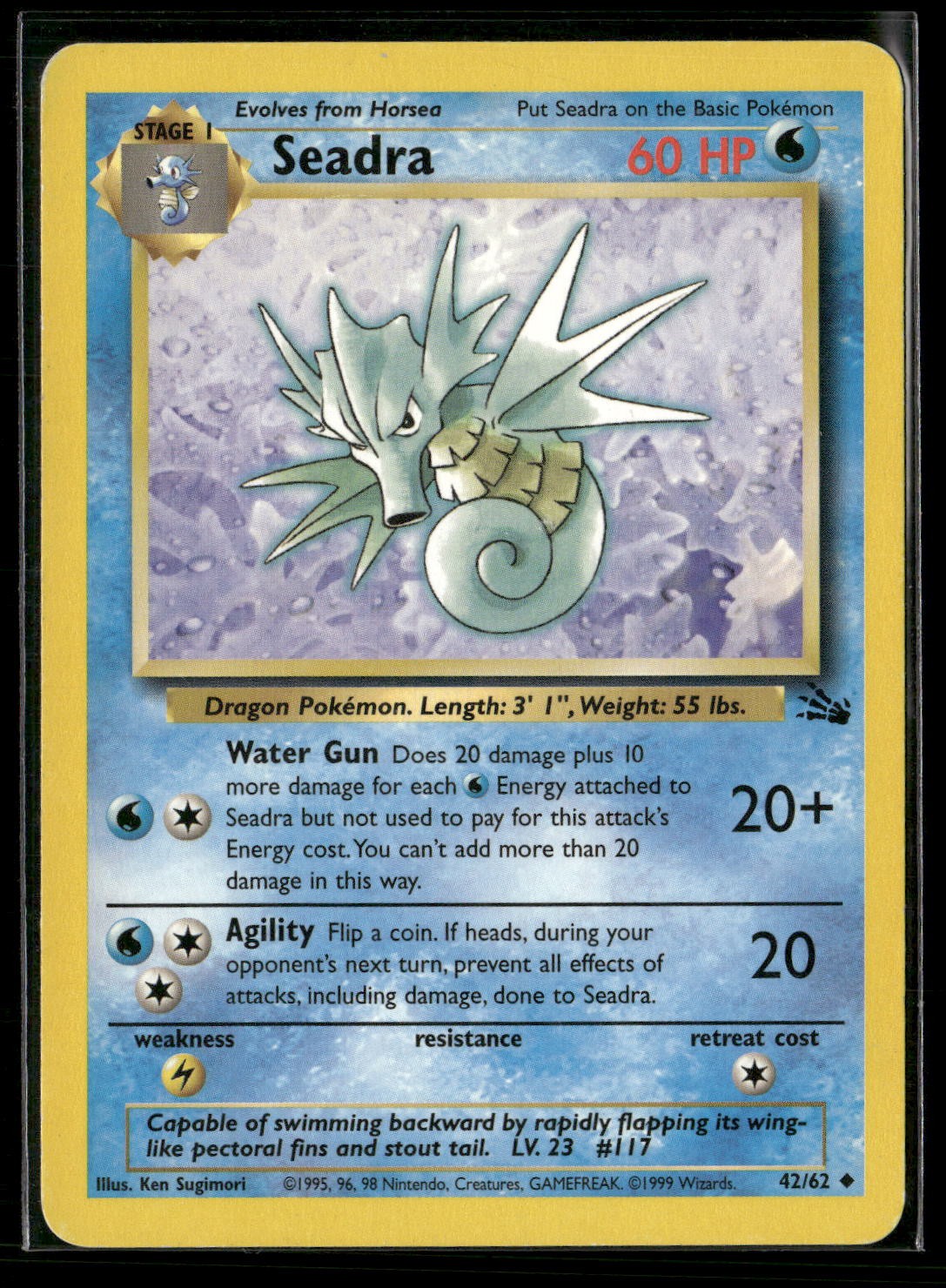 Seadra Unlimited Uncommon Fossil 42/62 NM