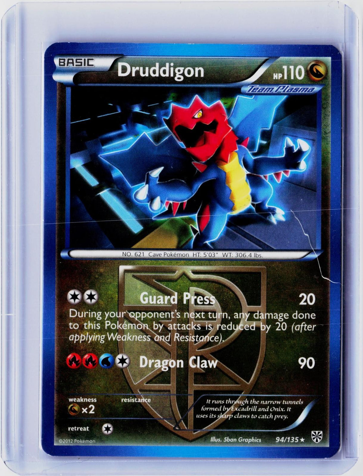 2013 POKEMON DRUDDIGON 94/135 RARE PLASMA STORM NEAR MINT