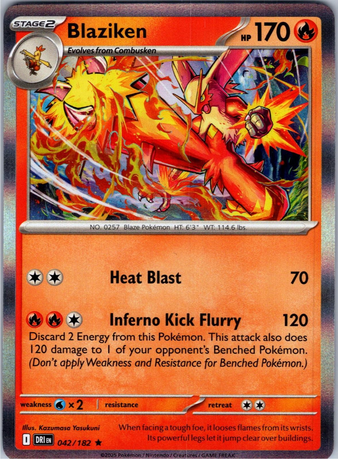 Blaziken 042/182 Rare Destined Rivals Pokemon Holo Lightly Played