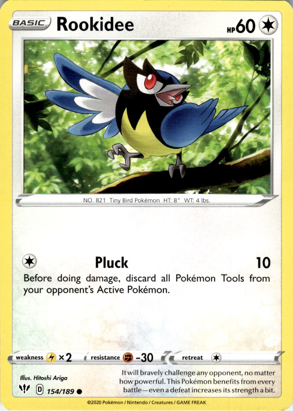 Rookidee 154/189 Common Darkness Ablaze Pokemon Near Mint
