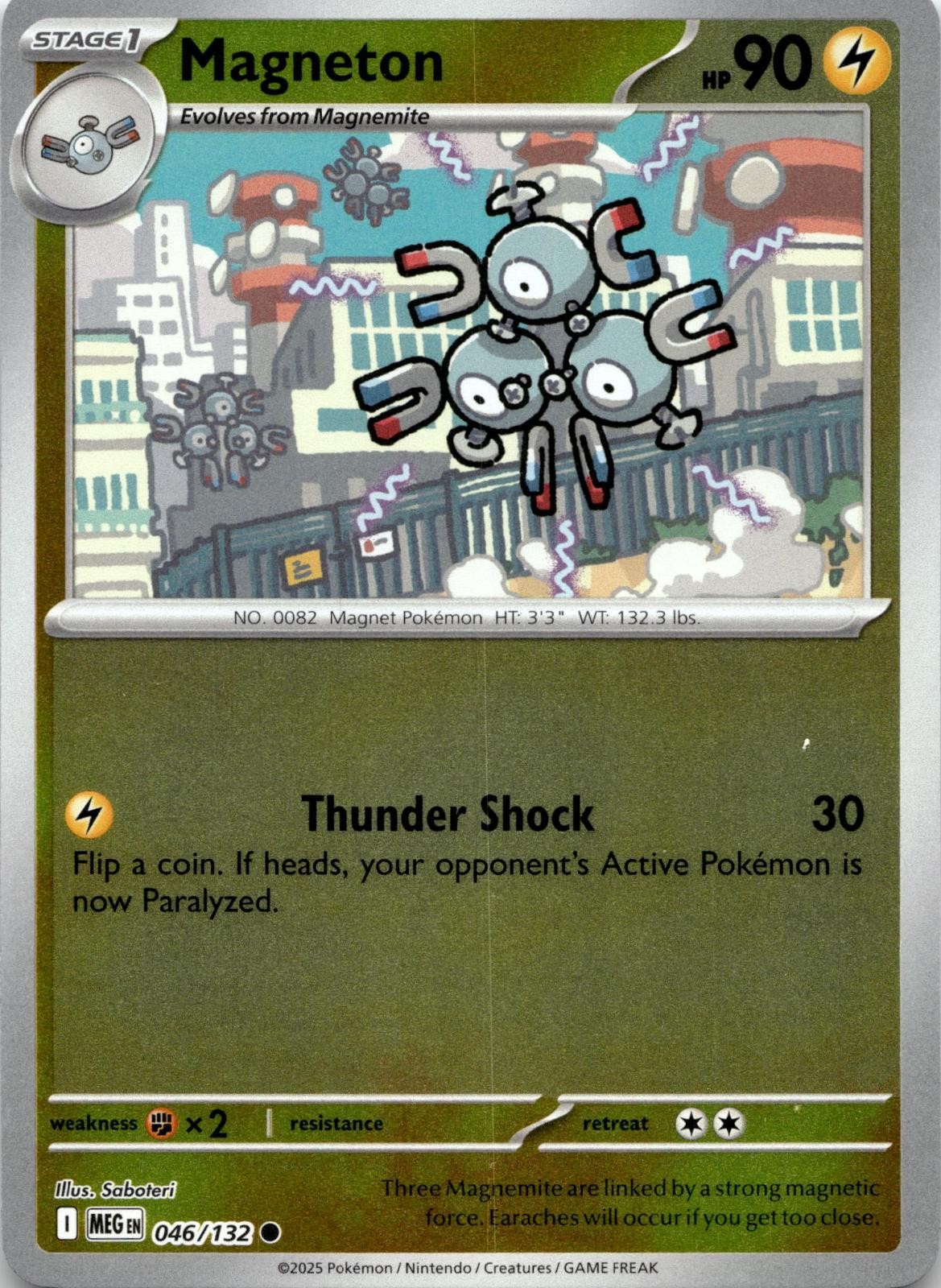 Magneton 046/132 Common Mega Evolution Pokemon Reverse Holo Near Mint