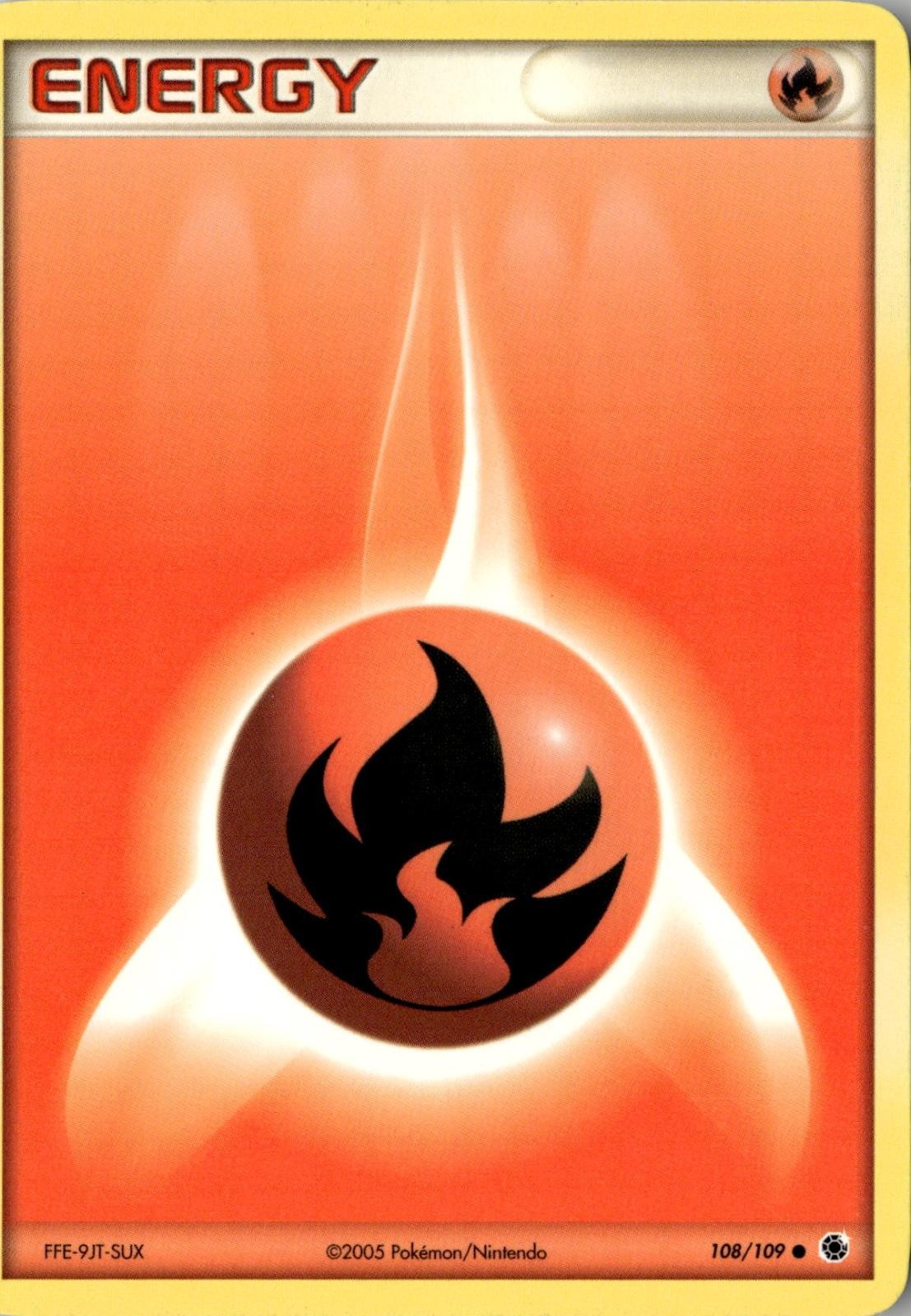 2003 POKEMON FIRE ENERGY 108/109 COMMON RUBY & SAPPHIRE NEAR MINT