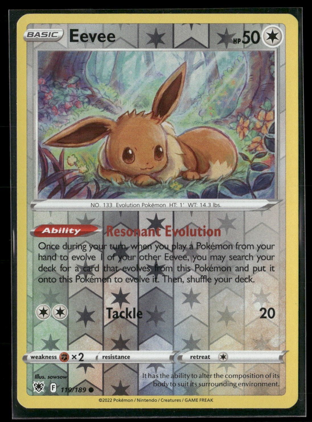 Eevee Reverse Holo Common SWSH10: Astral Radiance 119/189 NM