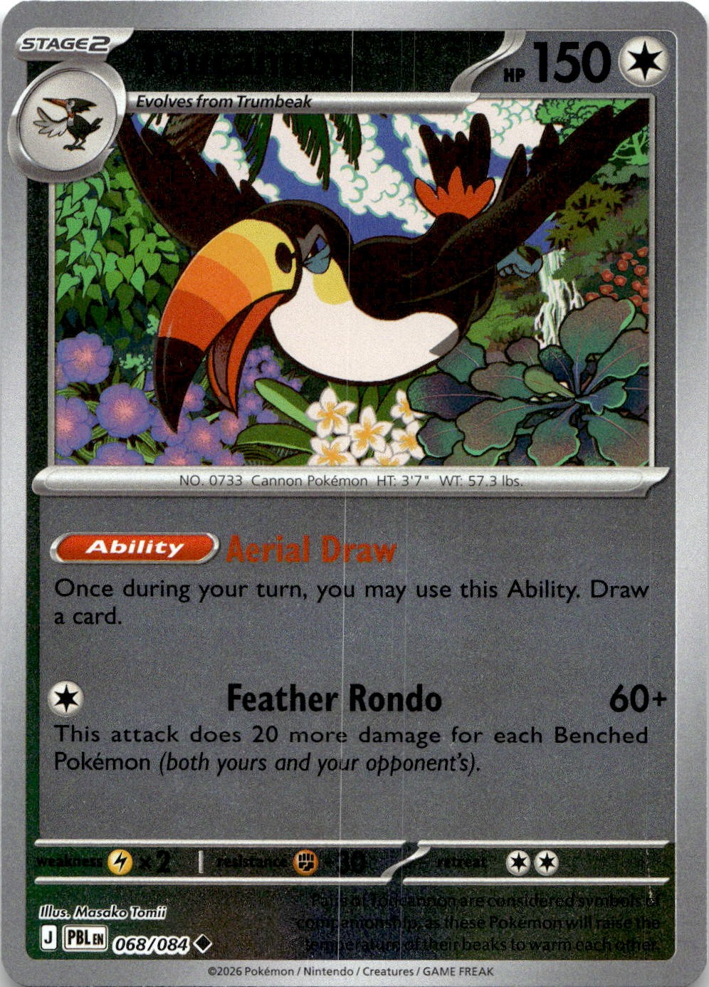 Toucannon 068/084 Uncommon Pitch Black Pokemon Reverse Holo Near Mint