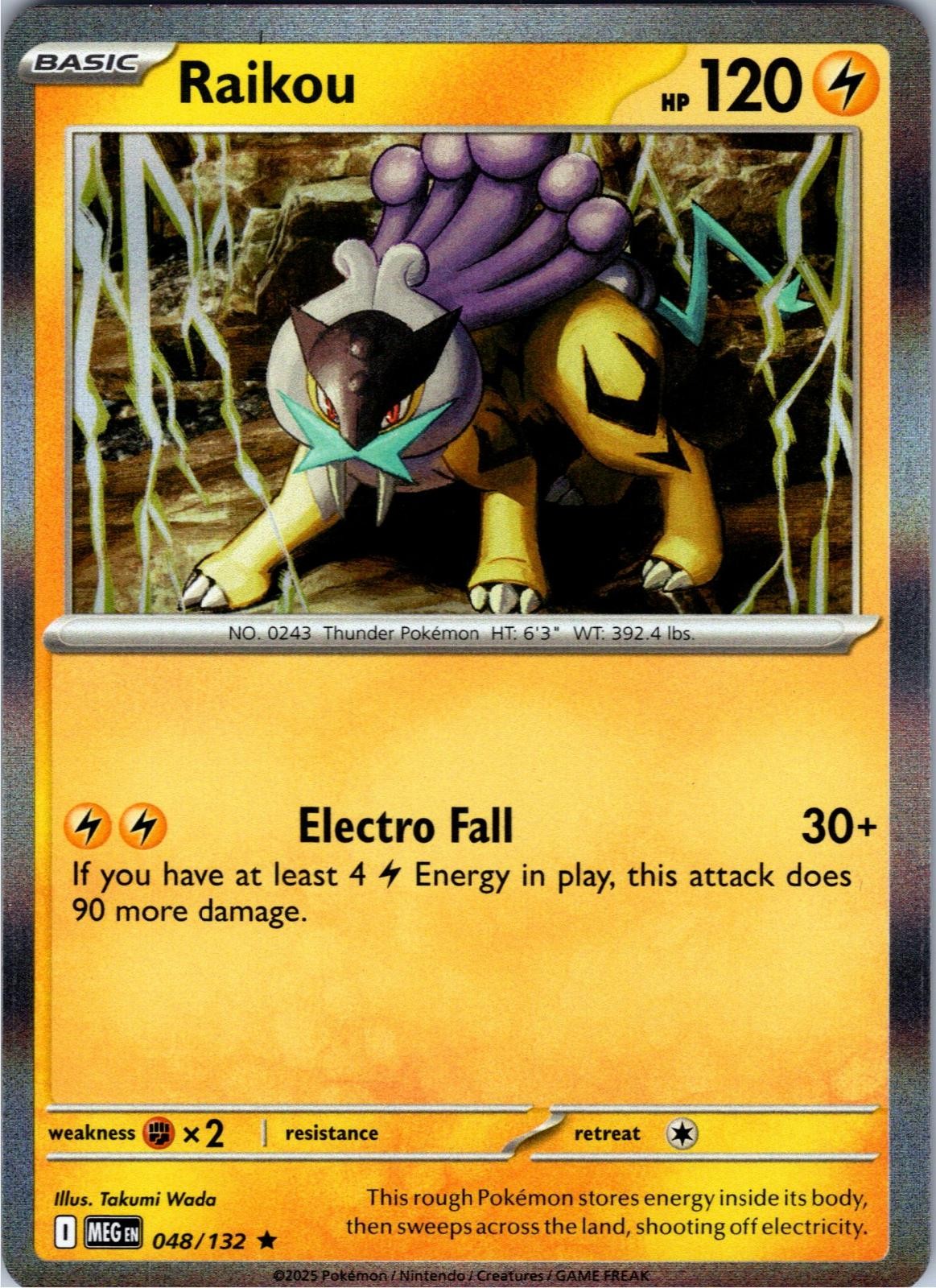 Raikou 048/132 Rare Mega Evolution Pokemon Holo Near Mint