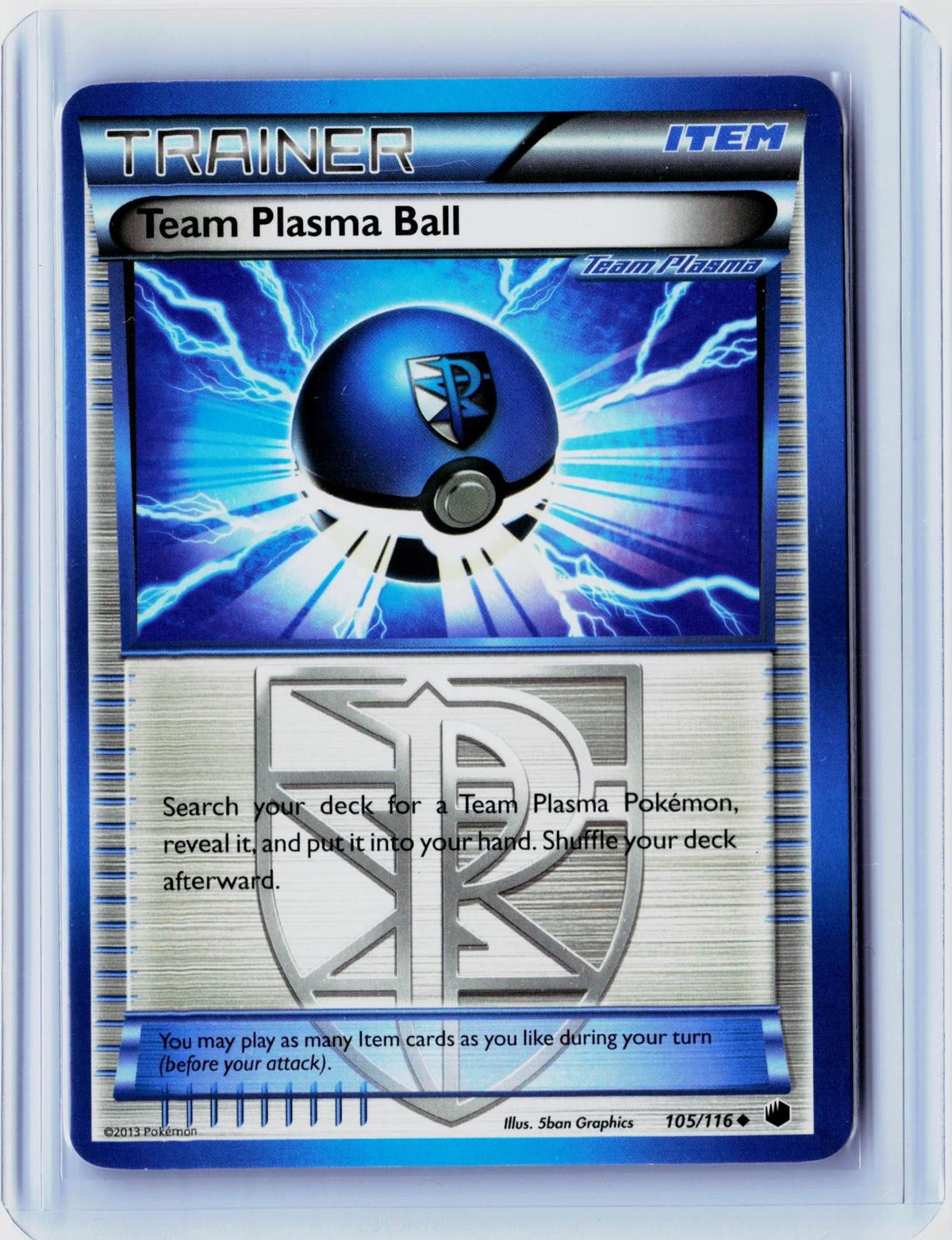 2013 POKEMON TEAM PLASMA BALL 105/116 UNCOMMON PLASMA FREEZE NEAR MINT