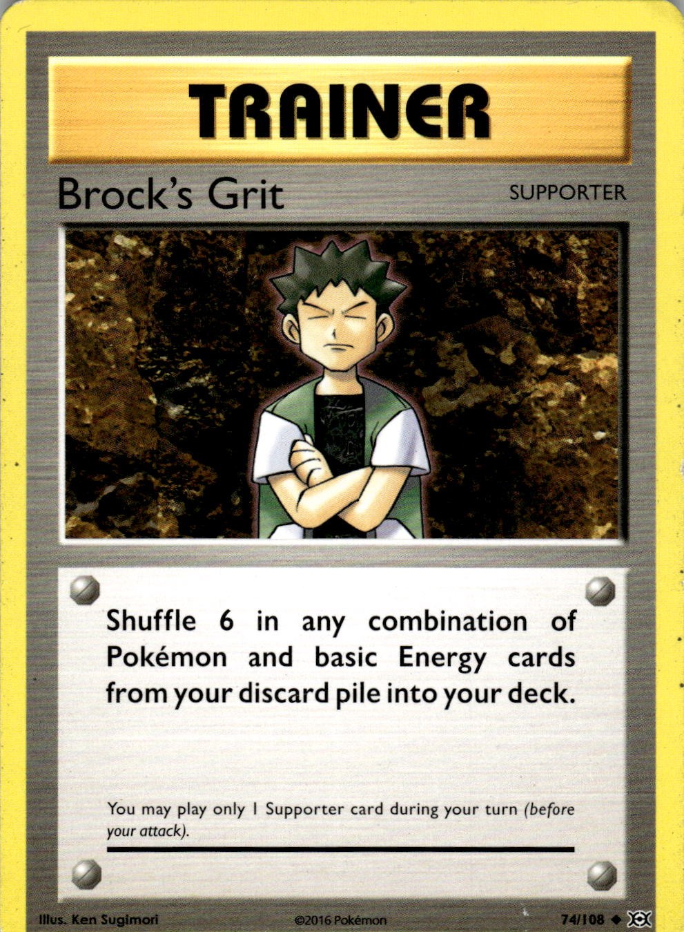 Brock's Grit 74/108 Uncommon Evolutions Pokemon Near Mint