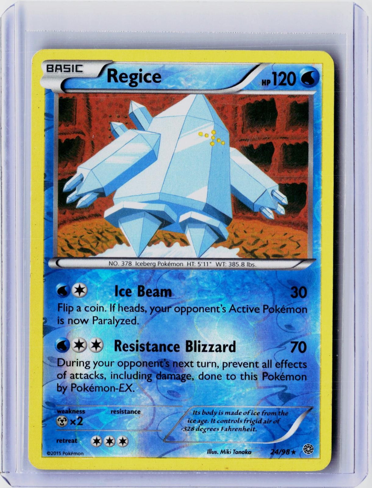 2015 POKEMON REGICE 24/98 RARE ANCIENT ORIGINS REVERSE HOLO NEAR MINT