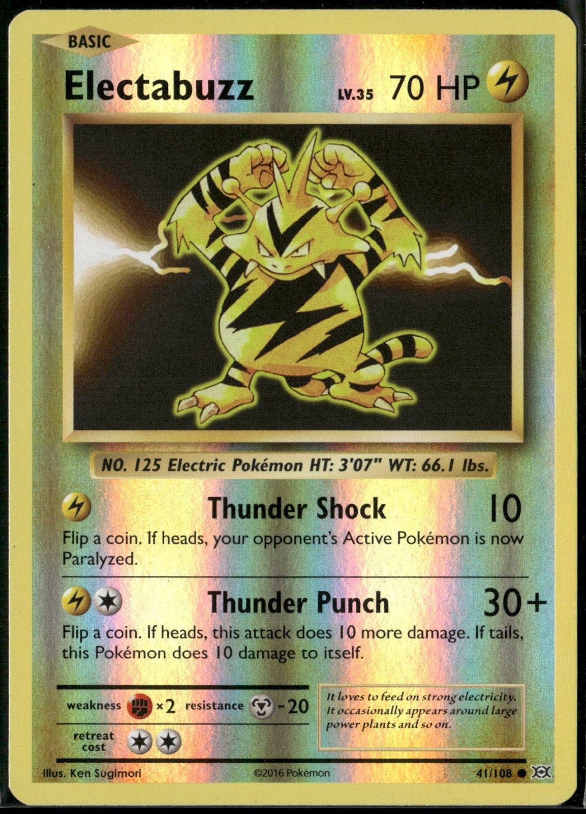 Electabuzz Reverse Holo Common XY - Evolutions 41/108 NM