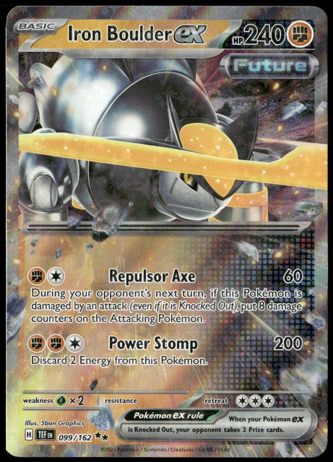 Iron Boulder ex Holo Double Rare SV05: Temporal Forces 099/162 NM