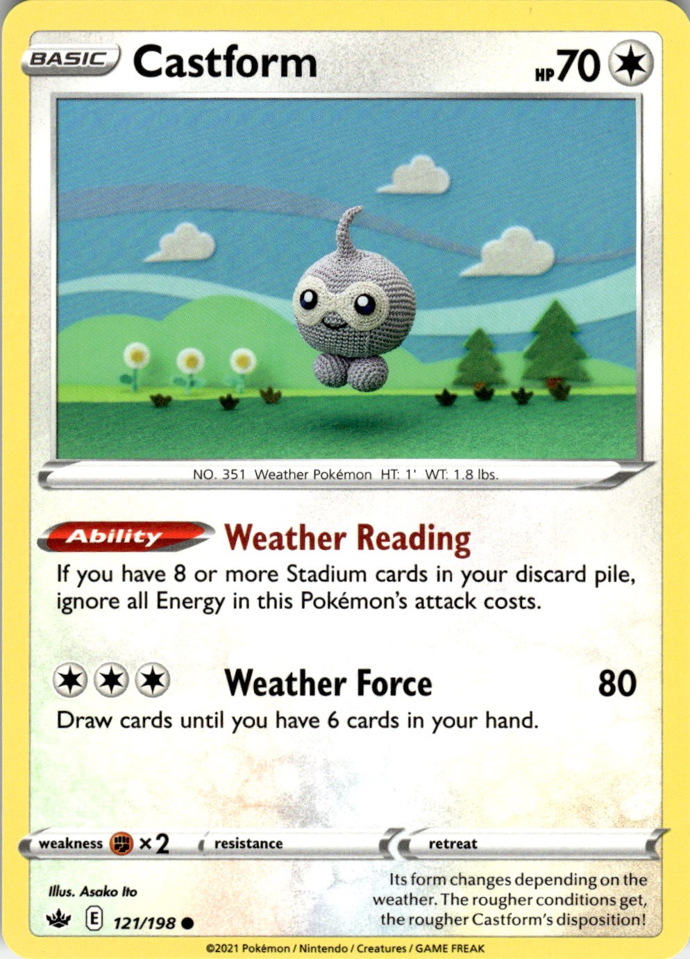 Castform 121/198 Common Chilling Reign Pokemon Near Mint
