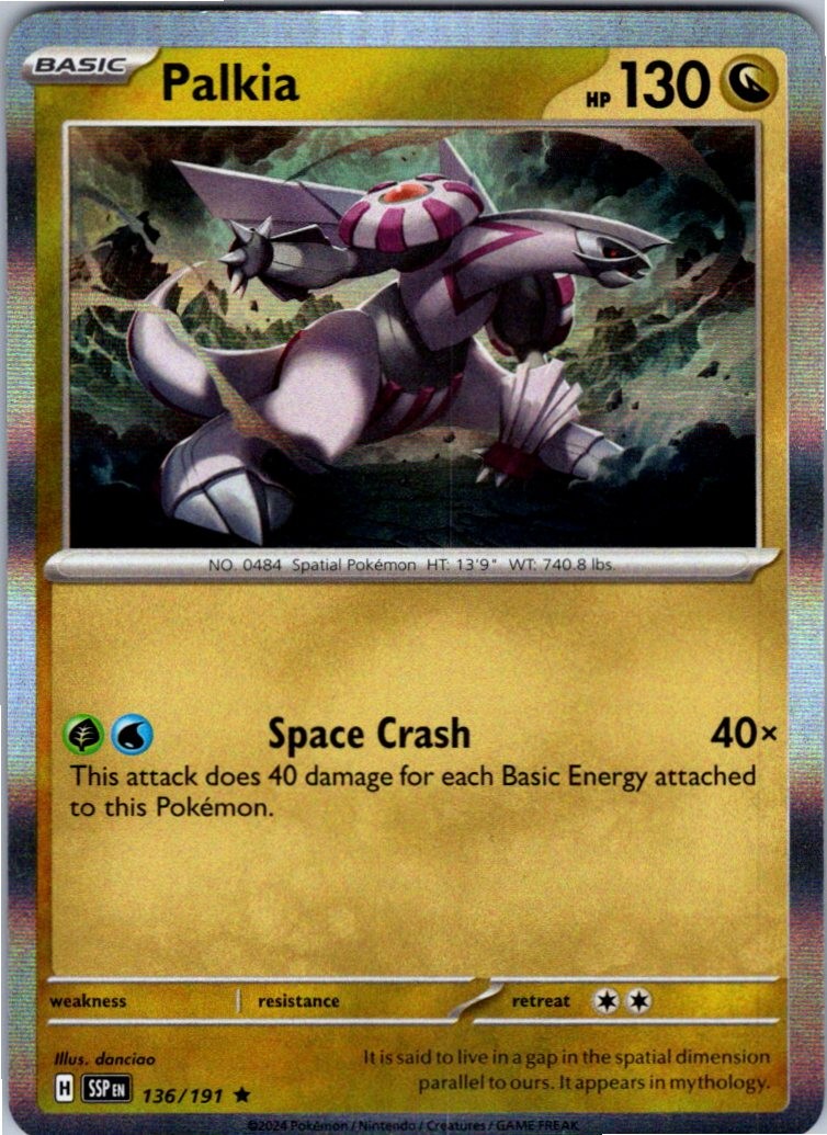 Palkia 136/191 Rare Surging Sparks Pokemon Holo Near Mint