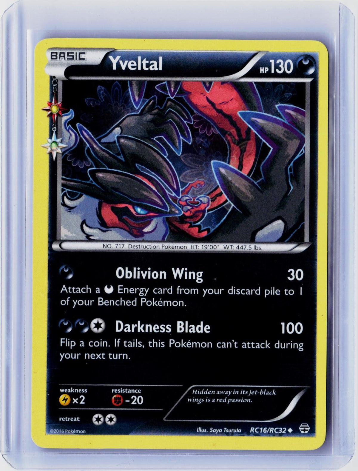 2016 POKEMON YVELTAL RC16/RC32 UNCOMMON GENERATIONS HOLO NEAR MINT