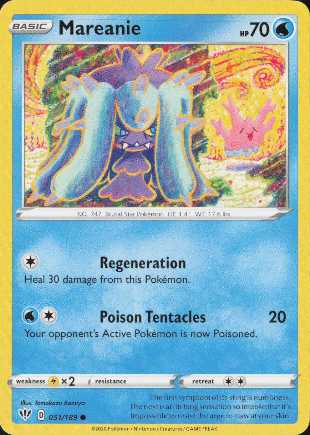 Mareanie Common SWSH03: Darkness Ablaze 051/189 NM