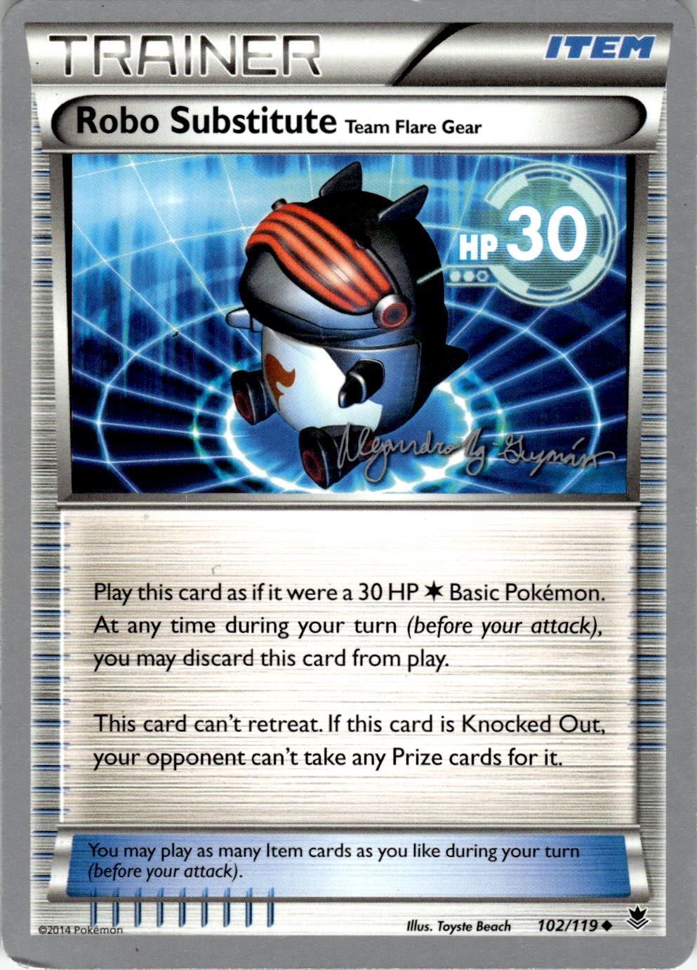 Robo Substitute Team Flare Gear 102/119 Uncommon Phantom Forces Pokemon NM