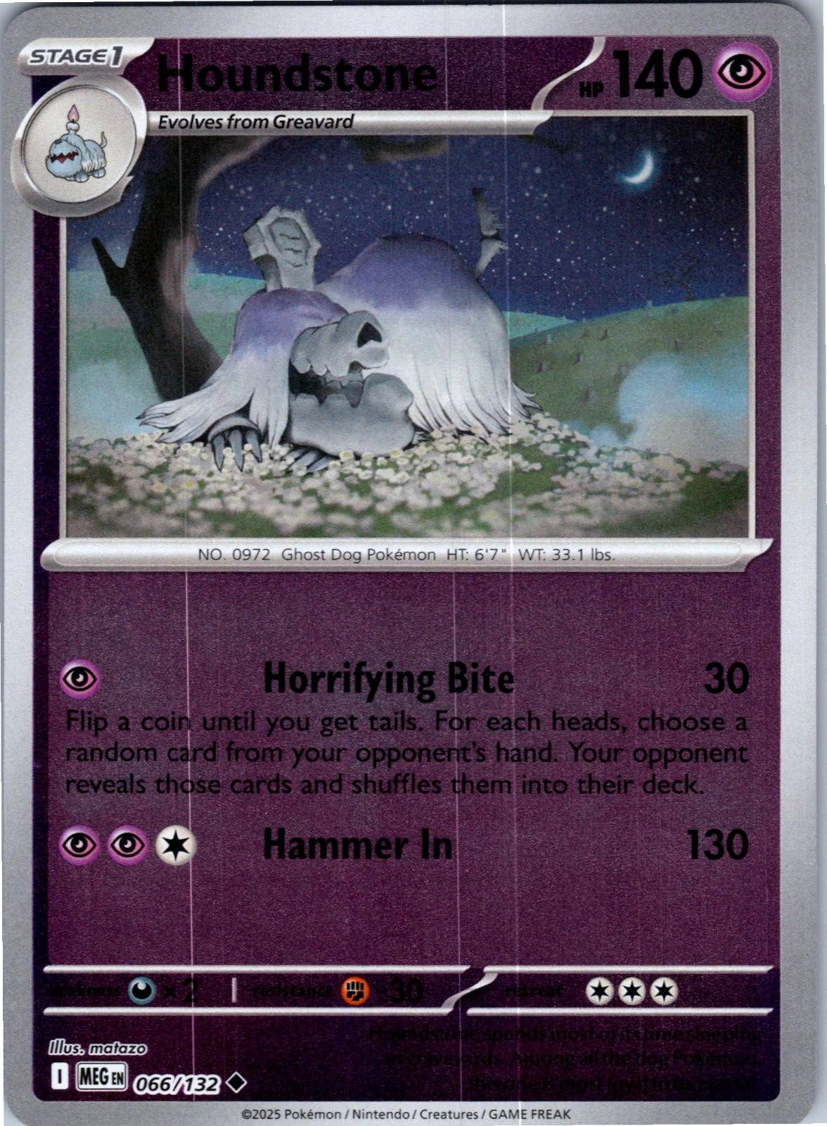 Houndstone 066/132 Uncommon Mega Evolution Pokemon Lightly Played
