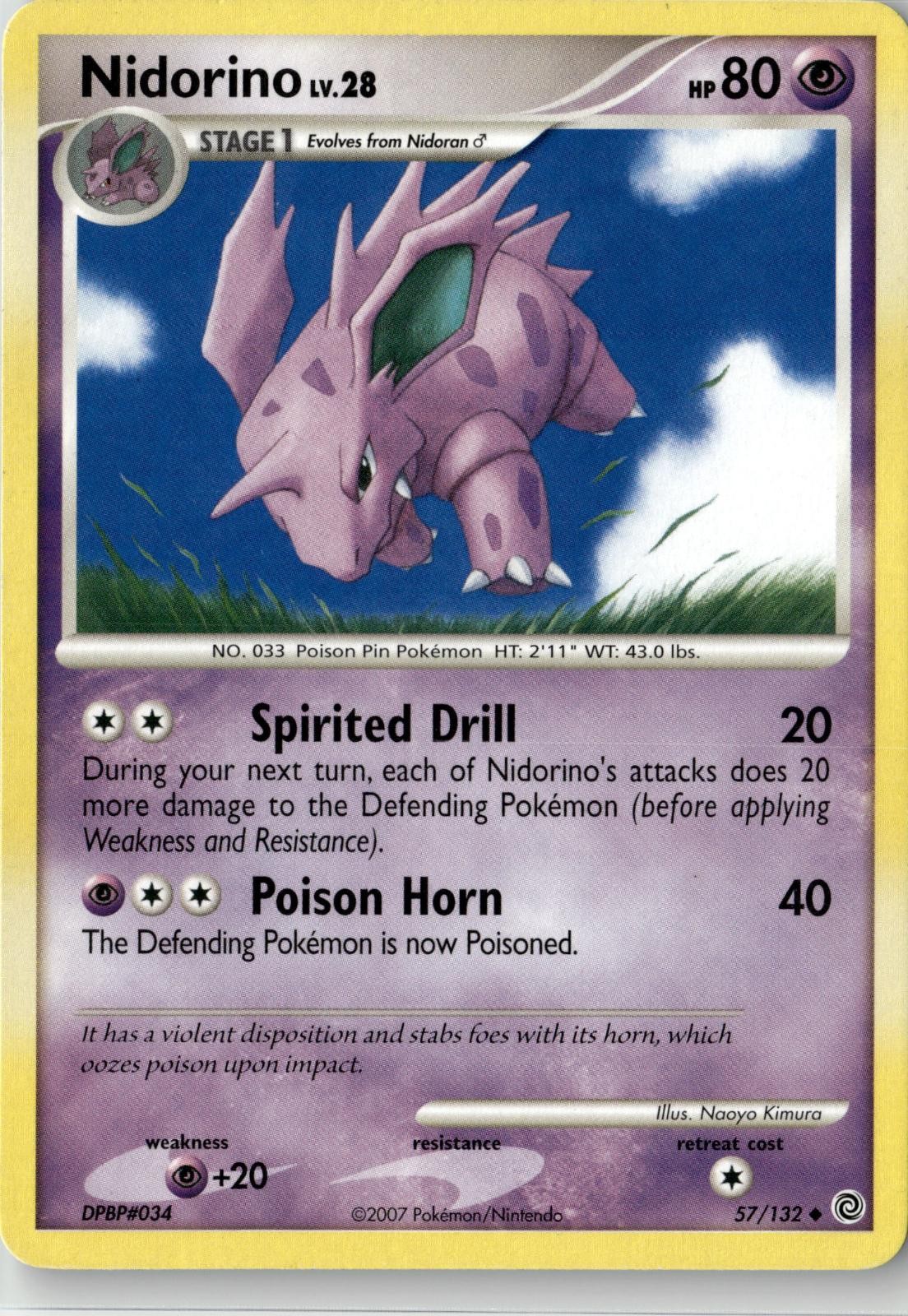 2007 POKEMON NIDORINO 57/132 UNCOMMON SECRET WONDERS NEAR MINT