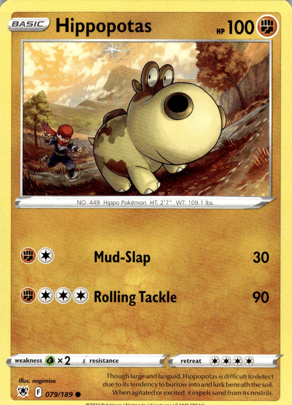 Hippopotas 079/189 Common Astral Radiance Pokemon Near Mint