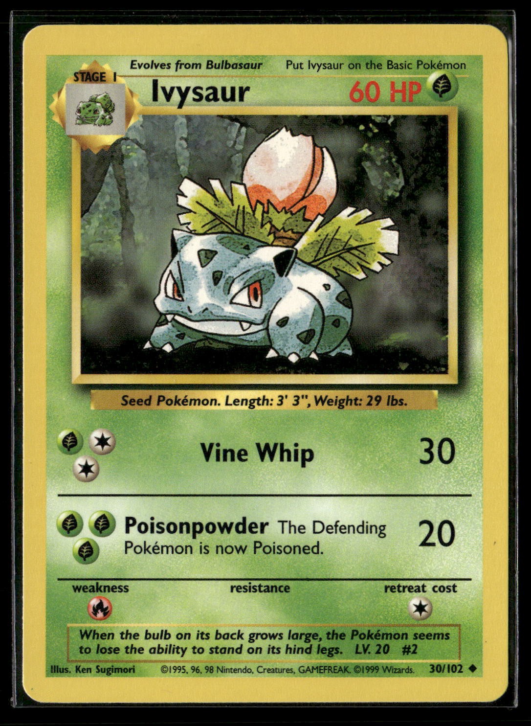 Ivysaur Uncommon Base Set 030/102 NM