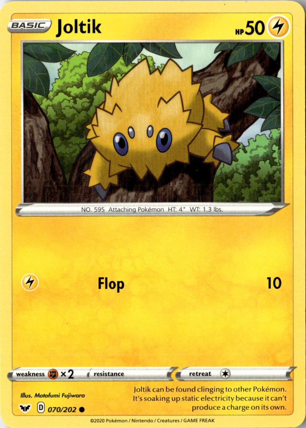 2020 POKEMON JOLTIK 070/202 COMMON SWORD & SHIELD NEAR MINT