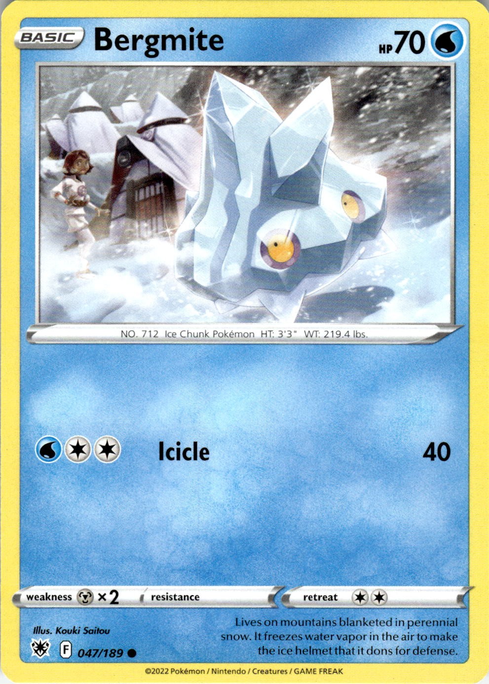 Bergmite 047/189 Common Astral Radiance Pokemon Near Mint