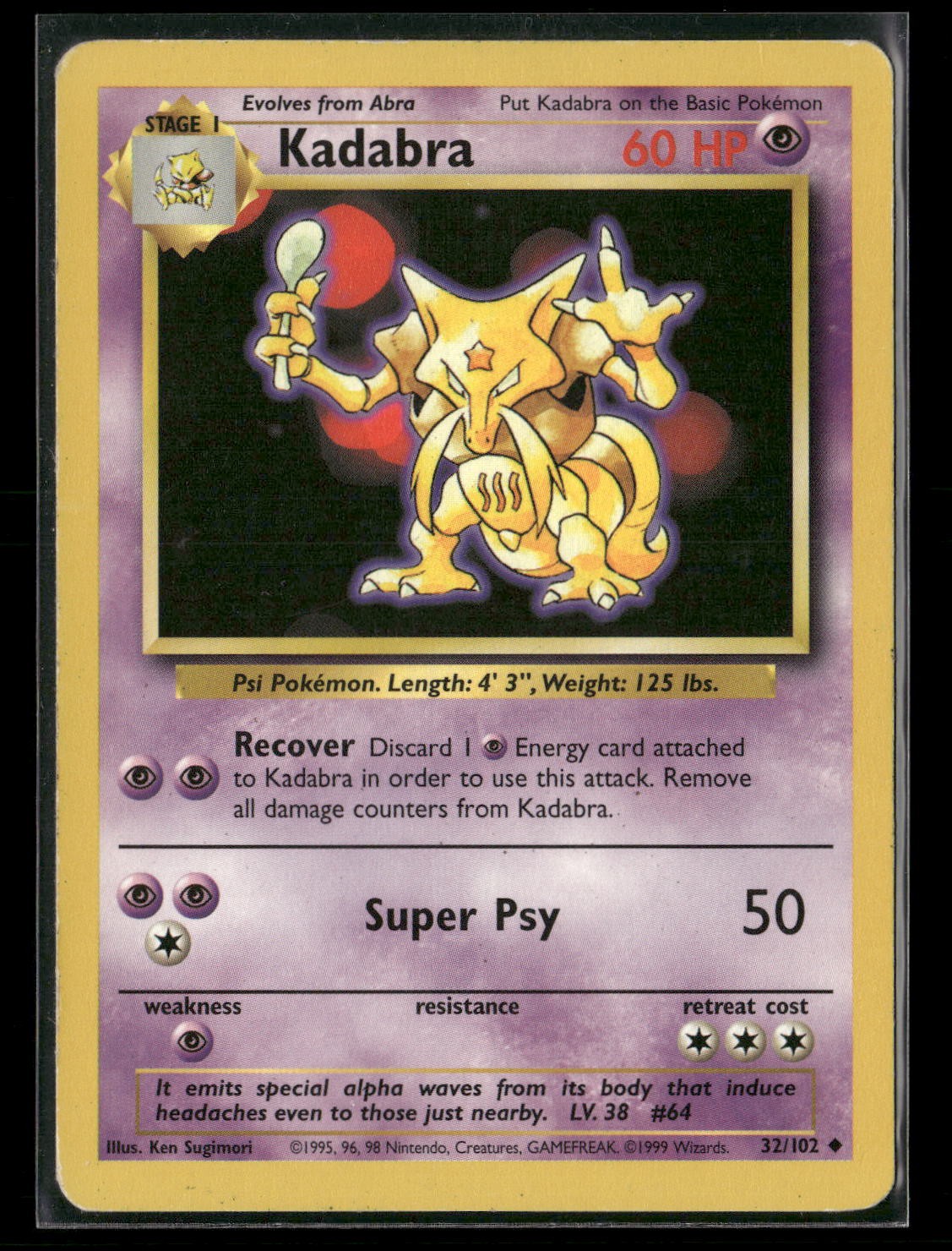 Kadabra Uncommon Base Set 032/102 LP