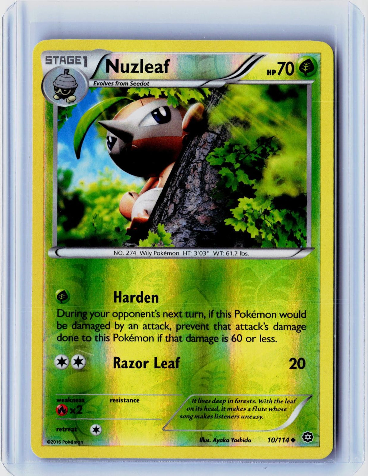 2016 POKEMON NUZLEAF 10/114 UNCOMMON STEAM SIEGE NEAR MINT