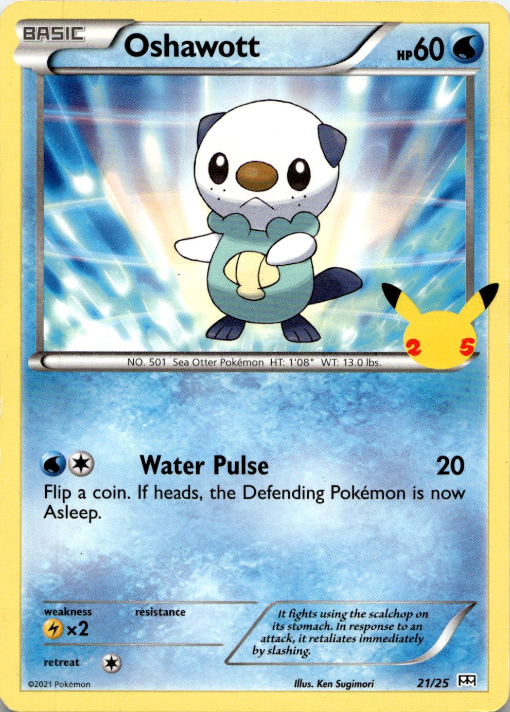 Oshawott 021/025 Promo McDonald's 25th Anniversary Promos Pokemon Lightly Played