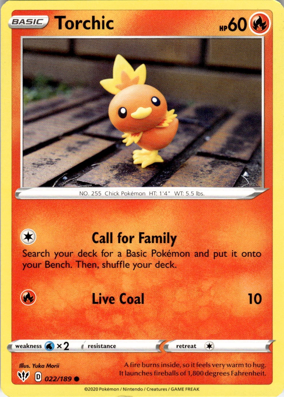 Torchic 022/189 Common Darkness Ablaze Pokemon Near Mint