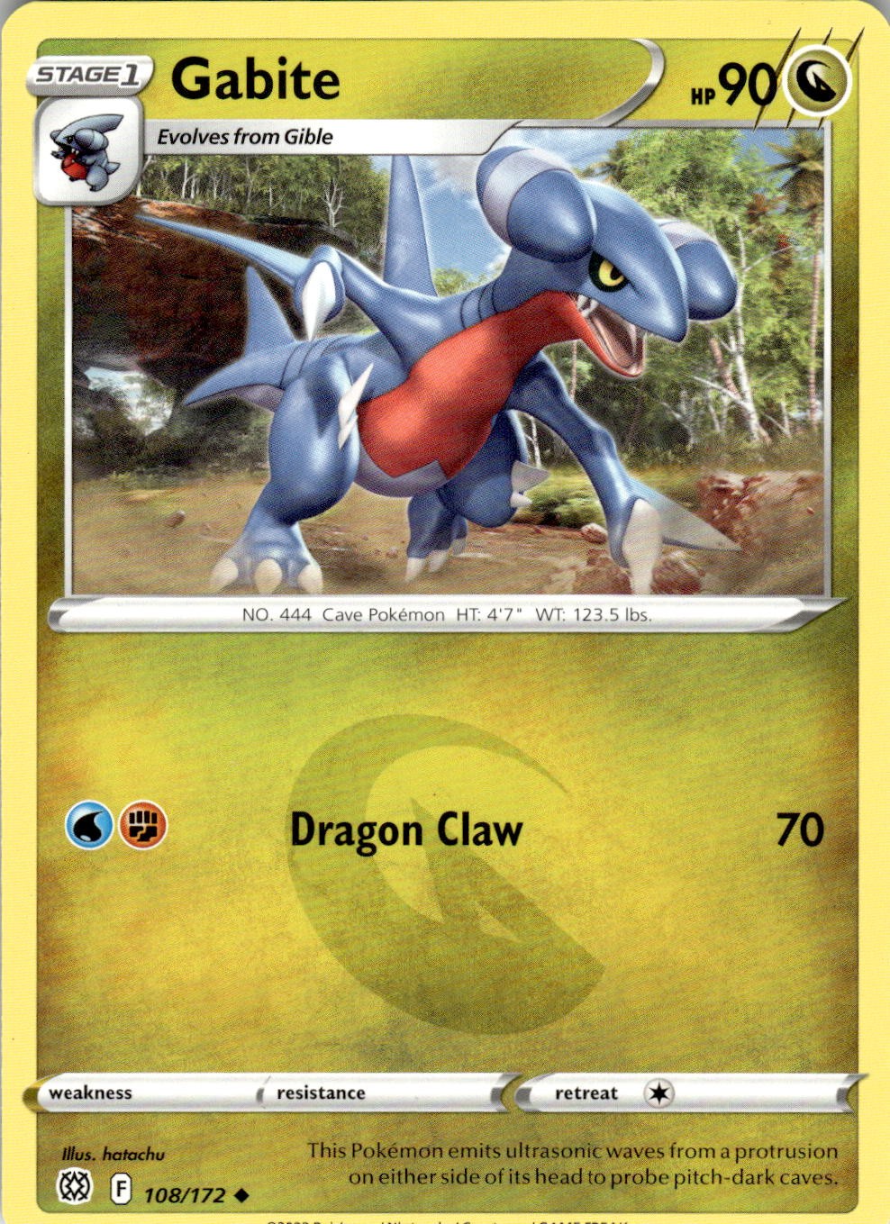 Gabite 108/172 Uncommon Brilliant Stars Pokemon Near Mint