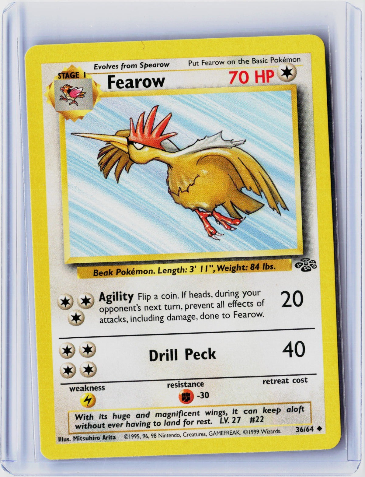 Fearow Unlimited Uncommon Jungle 36/64 NM