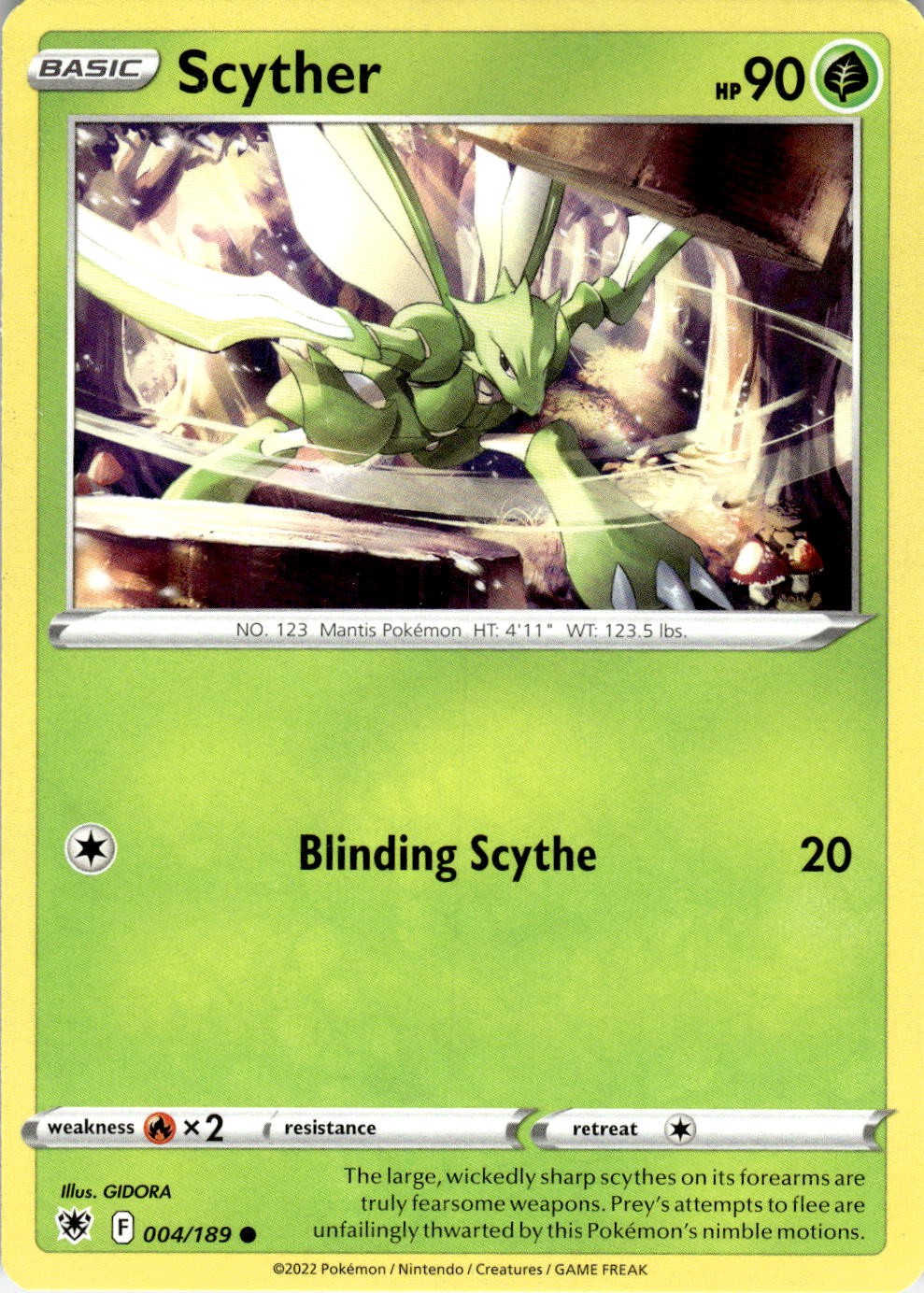 Scyther 004/189 Common Astral Radiance Pokemon Near Mint