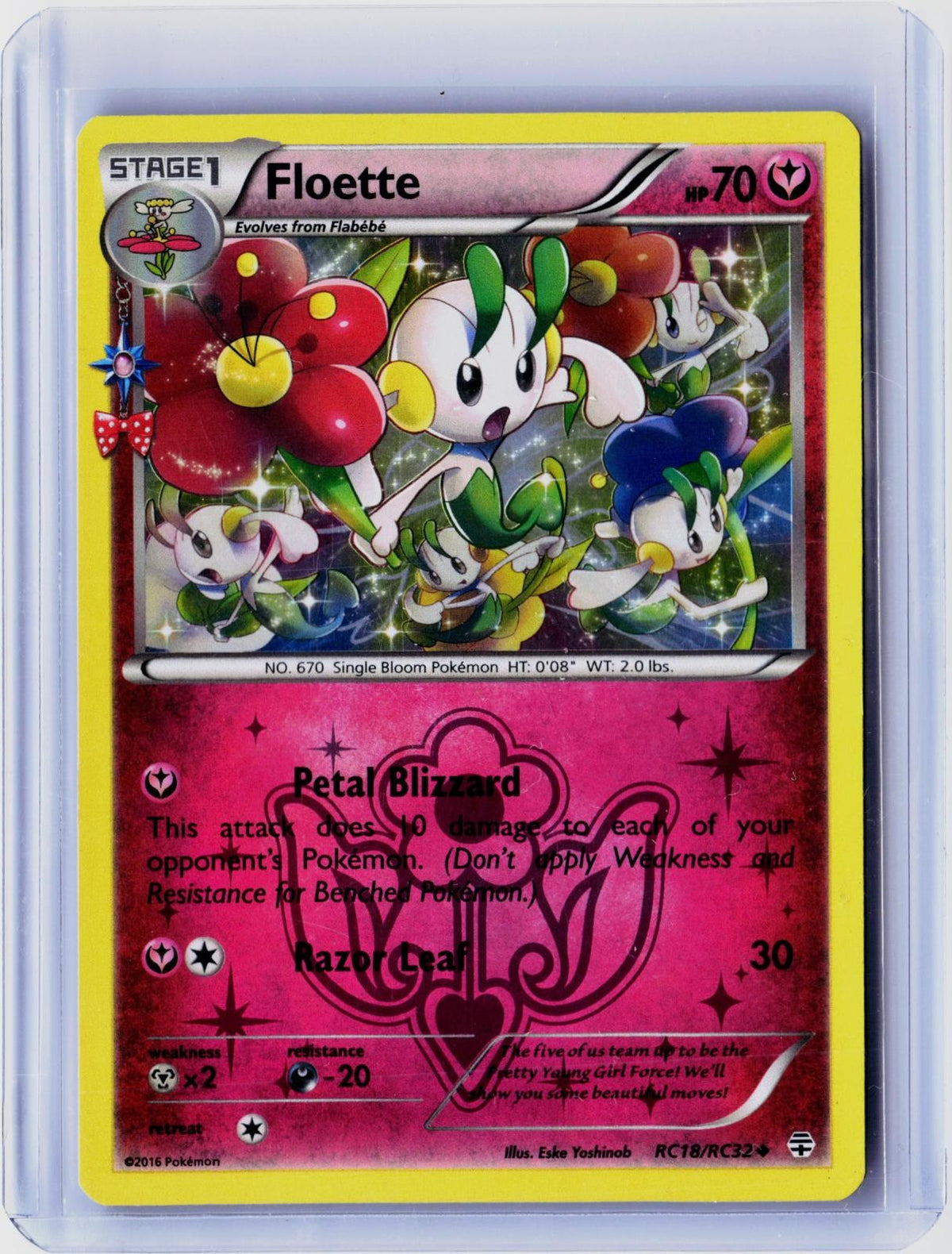 2016 POKEMON FLOETTE RC18/RC32 UNCOMMON GENERATIONS REVERSEHOLO NEAR MINT