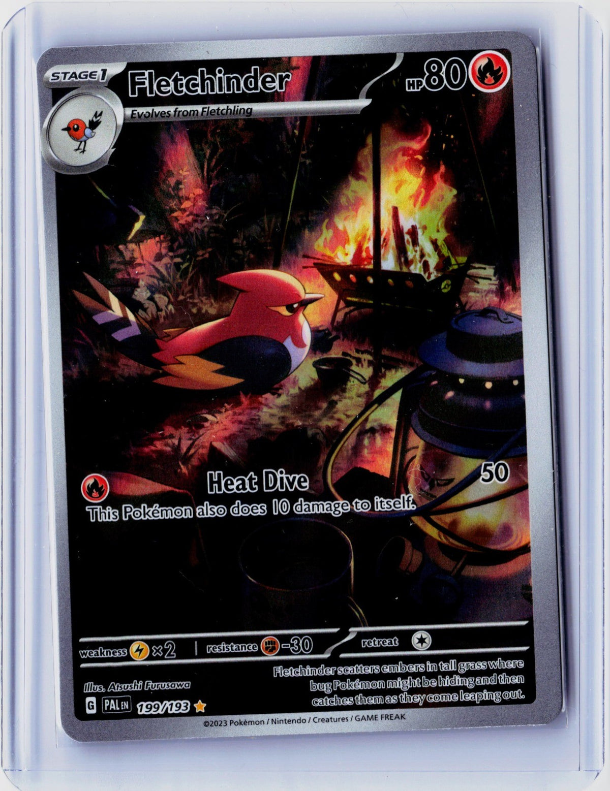Fletchinder Holo Illustration Rare SV02: Paldea Evolved 199/193 NM